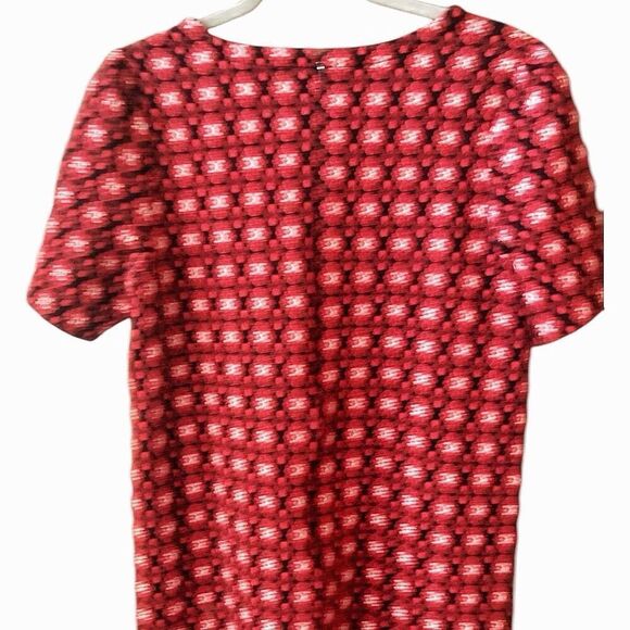 Loft Scroll Floral Jaquard Knit Shift Dress Size Large Career Work EUC - Picture 5 of 7